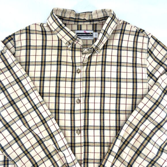 Panhandle Slim Western Wear  Long Sleeve Button-Down Plaid Vintage Mens Shirt M - Picture 4 of 13